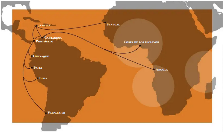 La carte des routes de l'esclavage. &copy; Source : Unesco