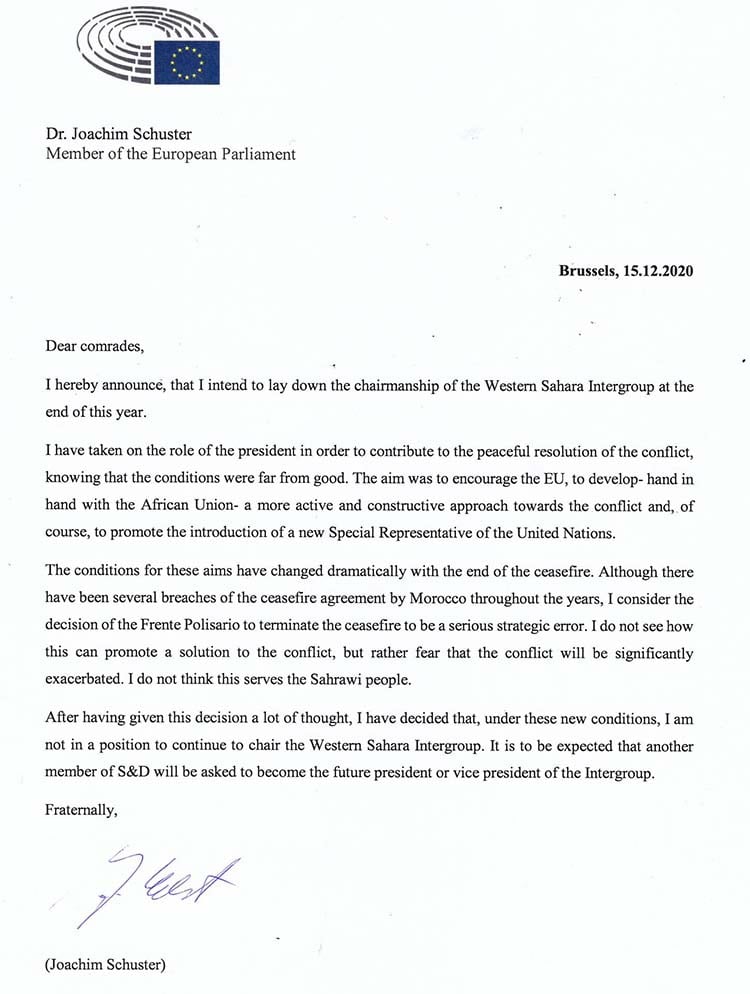 Lettre de démission du député européen &copy; DR