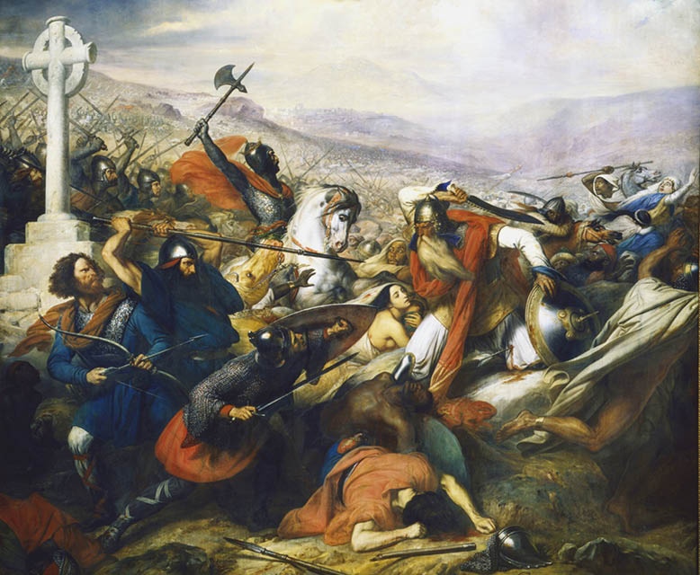 Bataille de Poitiers, toile de Charles de Steuben peinte en 1837. &copy; AFP