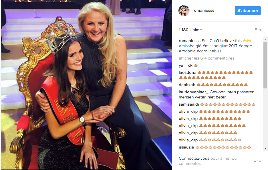 Capture d’écran du compte instagram de la nouvelle Miss Belgique, le 16 janvier 2017.