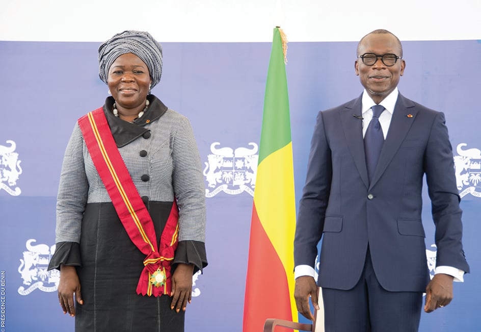  &copy; Patrice Talon, président de la République du Bénin aux côtés de Mariam Chabi Talata, vice-présidente.