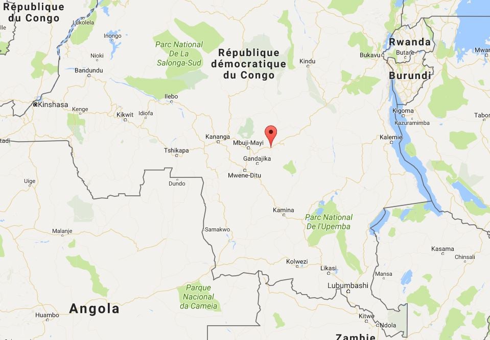 La prison de Kabinda se trouve dans la province de Lomami. &copy; Google Maps