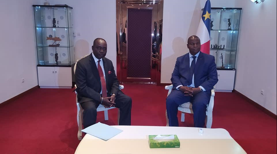 François Bozizé et Faustin-Archange Touadéra à Bangui, le 21 janvier 2020. &copy; DR